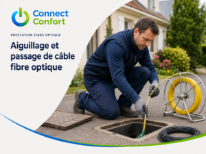 Aiguillage et passage de câble fibre optique